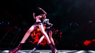 【R18-MMD】DearDoppelganger Strip Dance + Gangbang