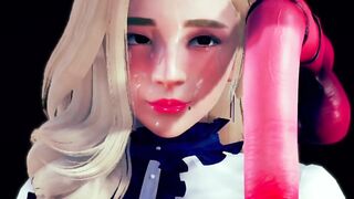 Sexy Blonde Girl Suck a Horse Cock - 3d Animation Hmv