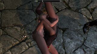 Lesbian with a Beautiful Blonde in the Medieval World of Skyrim | Video Game