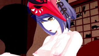 Kujou Sara Genshin Impact 3D Hentai Part 5/9