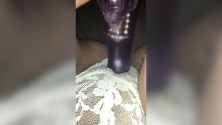 College Girl Fucks Dildo with Panties on