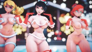 Mmd R18 Ruby Weiss Blake Yang Nora Bikini Santa Outfit Hot and Sexy