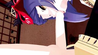 Kujou Sara Genshin Impact 3D Hentai Part 2/9