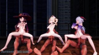 Genshin Impact - Mona, Barbara & Ganyu Sex & Dance [4k Uncensored Hentai MMD]