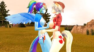 Rainbow Dash x Apple Jack Adult Version Hentai 3D