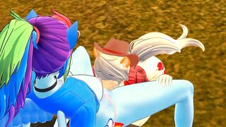 Rainbow Dash x Apple Jack Adult Version Hentai 3D
