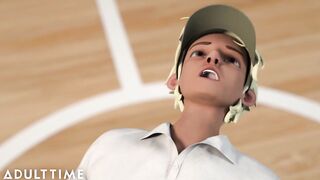 ADULT TIME - Big Titty Hentai Gym Teacher Shows the Class how to Give Head