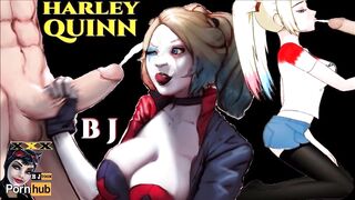 Harley Quinn BLOWJOB CUM SWALLOW Deepthroat Hentai Give Head Cum Blast DC Batman Suicide Squad Anime