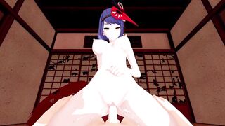 Kujou Sara Genshin Impact 3D Hentai Part 6/9