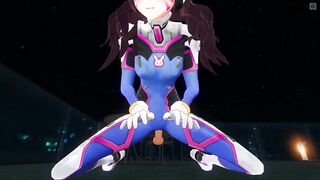 3D HENTAI POV DVA in Tight Suit Rides your Cock