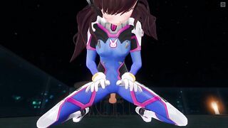 3D HENTAI POV DVA in Tight Suit Rides your Cock