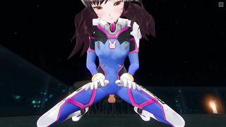 3D HENTAI POV DVA in Tight Suit Rides your Cock