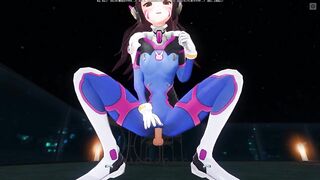 3D HENTAI POV DVA in Tight Suit Rides your Cock