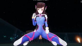 3D HENTAI POV DVA in Tight Suit Rides your Cock