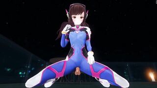3D HENTAI POV DVA in Tight Suit Rides your Cock