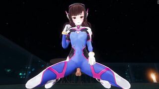 3D HENTAI POV DVA in Tight Suit Rides your Cock