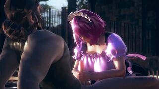 Kokoro Maid Handjob and Blowjob