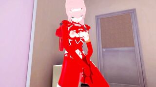 Zero two в экзоскелете ласкает свою киску трясётся и кончает | женсая раздевалка [3d Hentai]