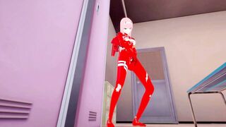 Zero two в экзоскелете ласкает свою киску трясётся и кончает | женсая раздевалка [3d Hentai]