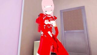 Zero two в экзоскелете ласкает свою киску трясётся и кончает | женсая раздевалка [3d Hentai]