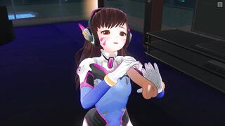 3D HENTAI D.VA Jerks off your Cock in the Penthouse