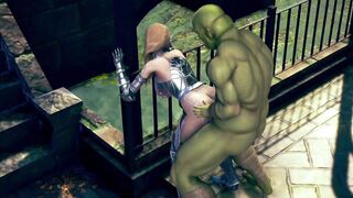 3d Hentai Animation - Female Knight Lose to Monster Ork Eposode2