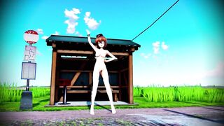Mmd Ugly Lady trying Hard to be Fuck Big Dick in the Bus Station