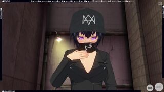 3D HENTAI Watch Dogs: Legion Girl Masturbating Outdoors