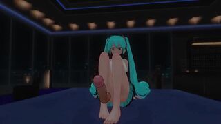 3D HENTAI FOOTJOB Cute Miku Footjob