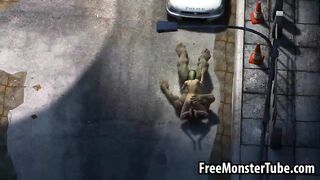 3D cartoon babe getting fucked outdoors by The Hulk