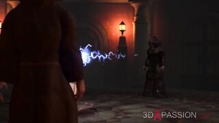 A sexy blonde gets fucked hard by big man in a castle
