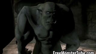 Busty 3D brunette babe getting fucked by a monsterverted-high 2