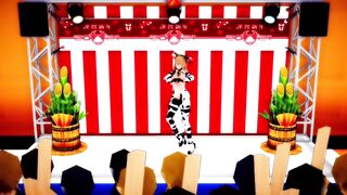 Mmd Bismarck Cow Girl Outfit and Shaved Pussy Fap Challenge during Public Concert