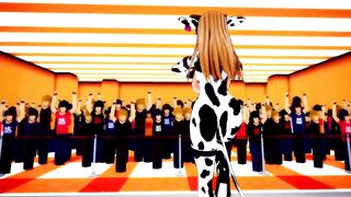 Mmd Bismarck Cow Girl Outfit and Shaved Pussy Fap Challenge during Public Concert