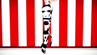 Mmd Bismarck Cow Girl Outfit and Shaved Pussy Fap Challenge during Public Concert