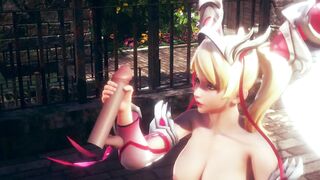 3D HENTAI OVERWATCH Mercy Jerking off your Cock