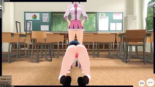 3D HENTAI Schoolgirl Watches her Girlfriend Moan with Pleasure