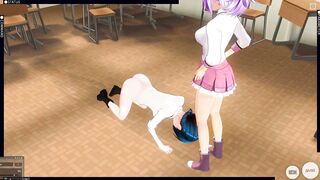 3D HENTAI Schoolgirl Watches her Girlfriend Moan with Pleasure