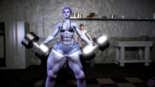 Widowmaker Works out (Muscle Growth Animation)