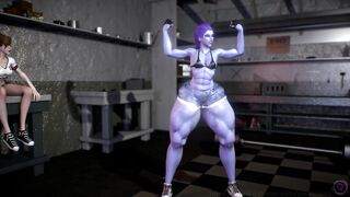 Widowmaker Works out (Muscle Growth Animation)