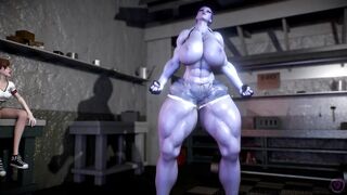 Widowmaker Works out (Muscle Growth Animation)