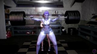 Widowmaker Works out (Muscle Growth Animation)