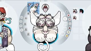 Fapwall [weird Hentai Game] Felicia from Darkstalker Takes 3 Dicks for 1 Pussy