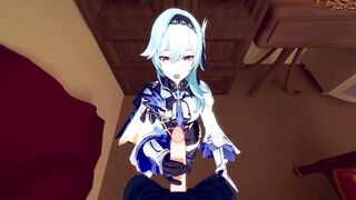 Eula gives you a POV blowjob then gets creampied. Genshin