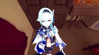 Eula gives you a POV blowjob then gets creampied. Genshin