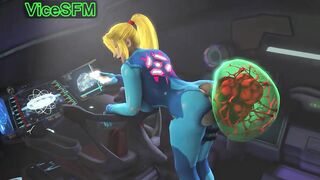 Samus and her metroid pet