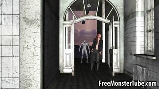 3D redhead sucks cock and gets fucked by a zombiembie-high 1