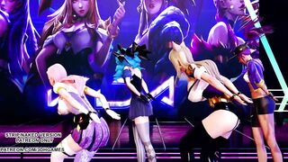 [MMD] GFRIEND - Glass Bead Ahri Akali Seraphine Kaisa Gwen Hot Kpop Dance 4K 60FPS