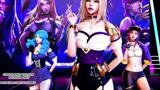 [MMD] GFRIEND - Glass Bead Ahri Akali Seraphine Kaisa Gwen Hot Kpop Dance 4K 60FPS