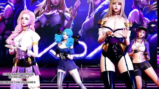 [MMD] GFRIEND - Glass Bead Ahri Akali Seraphine Kaisa Gwen Hot Kpop Dance 4K 60FPS